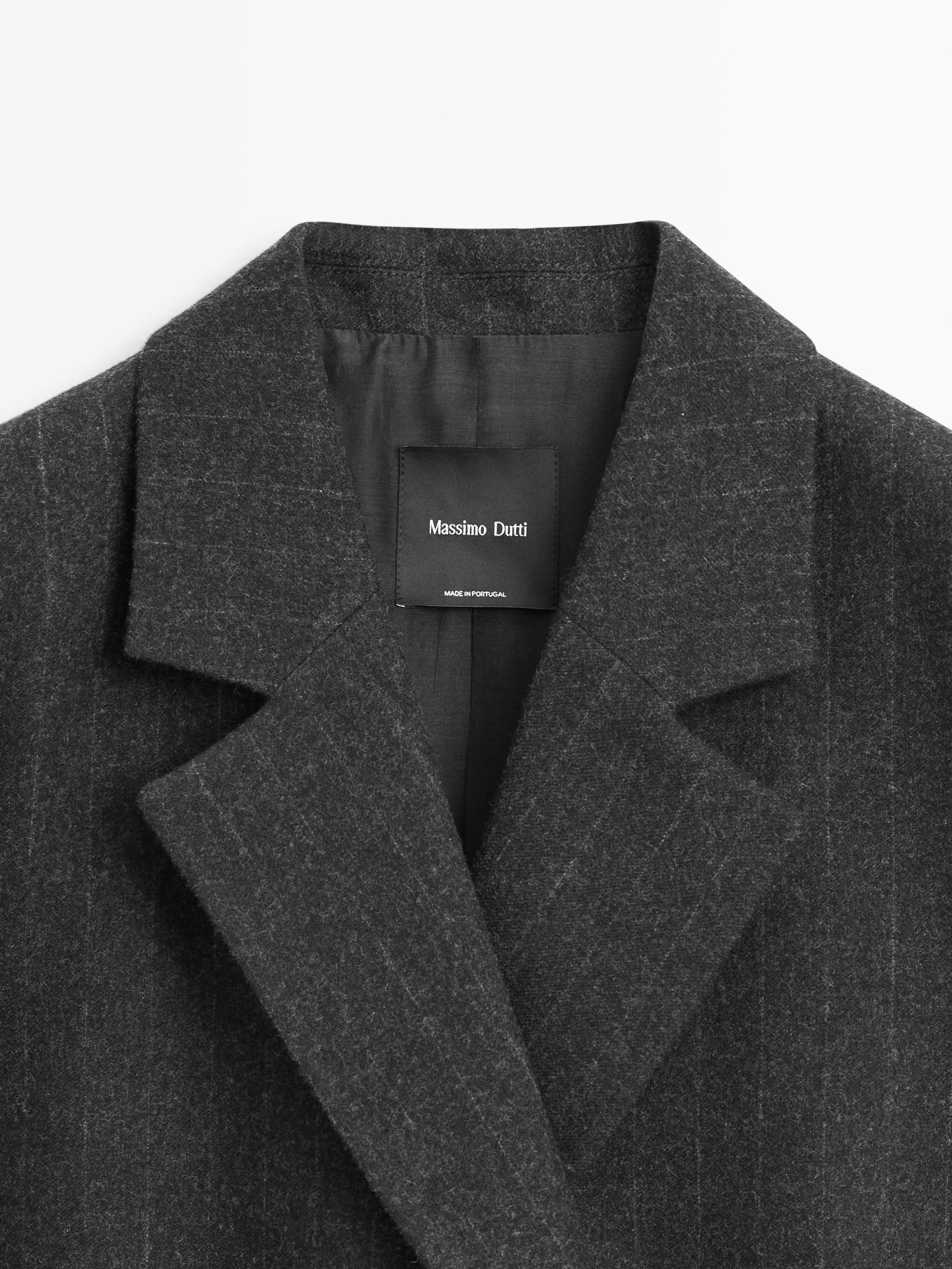 Long striped wool blend blazer